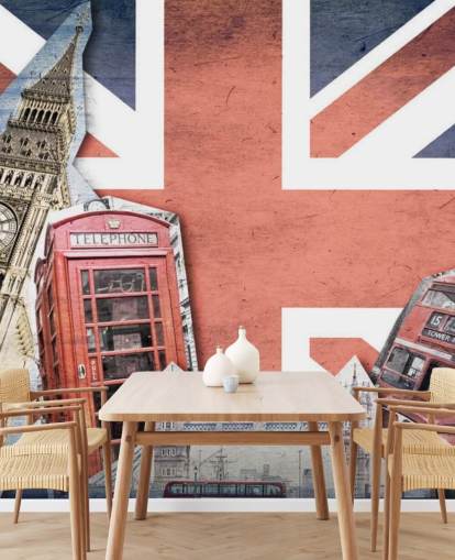 Wandbild Union Jack London Collage Wandbild Union Jack London Collage