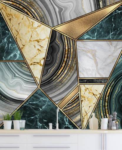 sinivihreä, marmori ja kulta deco laatta tapetti sinivihreä, marmori ja kulta deco laatta tapetti