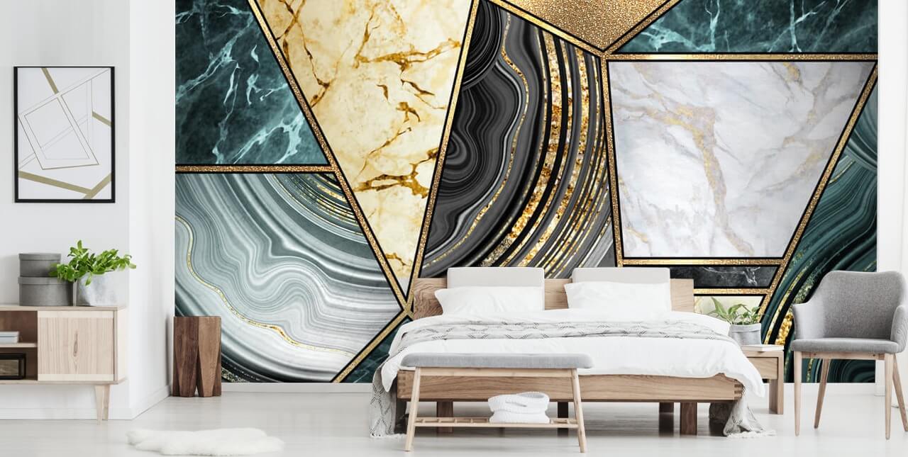 teal, marble and gold deco tile wallpaper teal, marble and gold deco tile wallpaper
