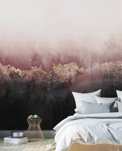 rosa abstrakt tapetmaleri kalt Pink Sky av Elizabeth Fredriksson for soverom og stuer rosa abstrakt tapetmaleri kalt Pink Sky av Elizabeth Fredriksson for soverom og stuer