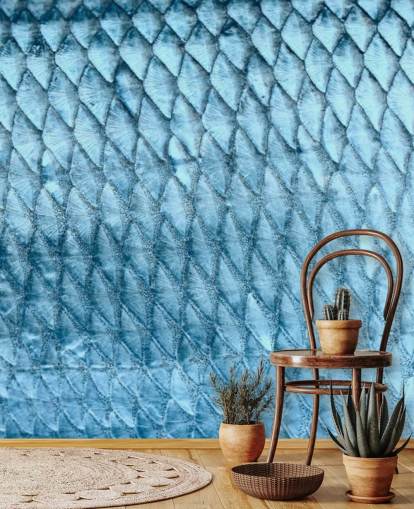 Blue Fish Print Wall Mural Blue Fish Print Wall Mural