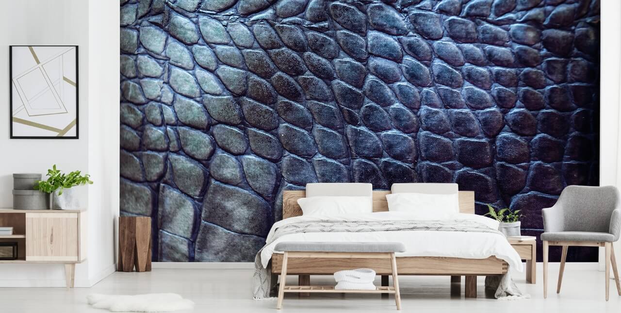 Svart Croc Print Mural