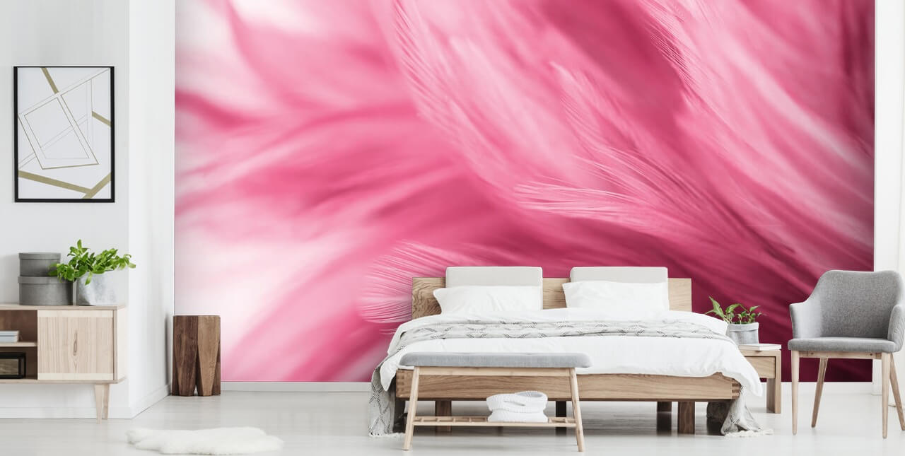 Papel pintado Wispy Pink Feather Print Papel pintado Wispy Pink Feather Print