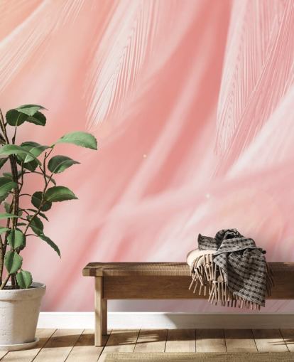 Pastell Rosa fjær Print Mural Pastell Rosa fjær Print Mural