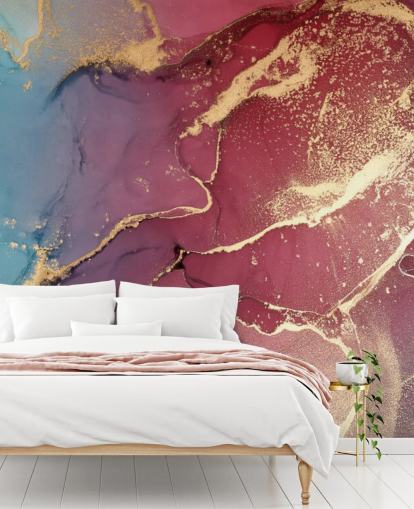 mural de papel pintado de acuarela púrpura y azul llamado Acuarela púrpura y azul para dormitorios y baños mural de papel pintado de acuarela púrpura y azul llamado Acuarela púrpura y azul para dormitorios y baños