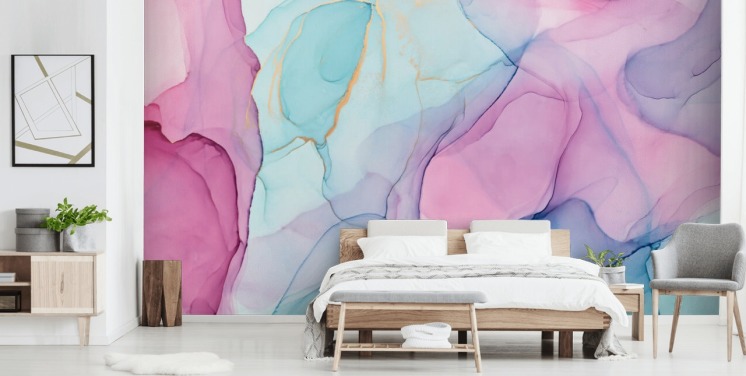 Pastell Rosa og Blå Akvarell Bakgrunn