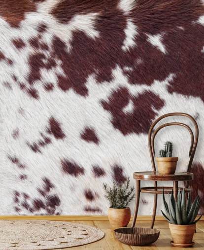 Speckled Brown and White Fur Print Mural  Speckled Brown and White Fur Print Mural