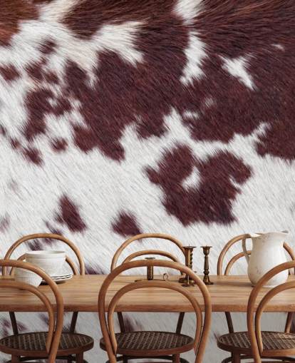 Speckled Brown and White Fur Print Mural  Speckled Brown and White Fur Print Mural