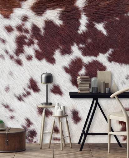 Speckled Brown and White Fur Print Mural Speckled Brown and White Fur Print Mural