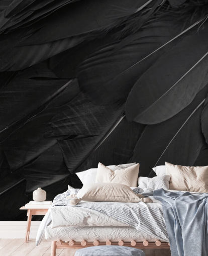 Raven Feather Print Wall Mural Raven Feather Print Wall Mural