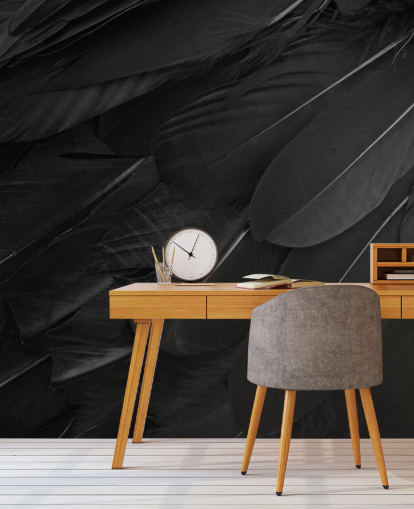 Decorazione murale con stampa di piume di corvo Decorazione murale con stampa di piume di corvo