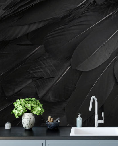 Raven Feather Print Wall Mural Raven Feather Print Wall Mural