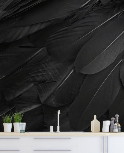 Raven Feather Print Wall Mural Raven Feather Print Wall Mural