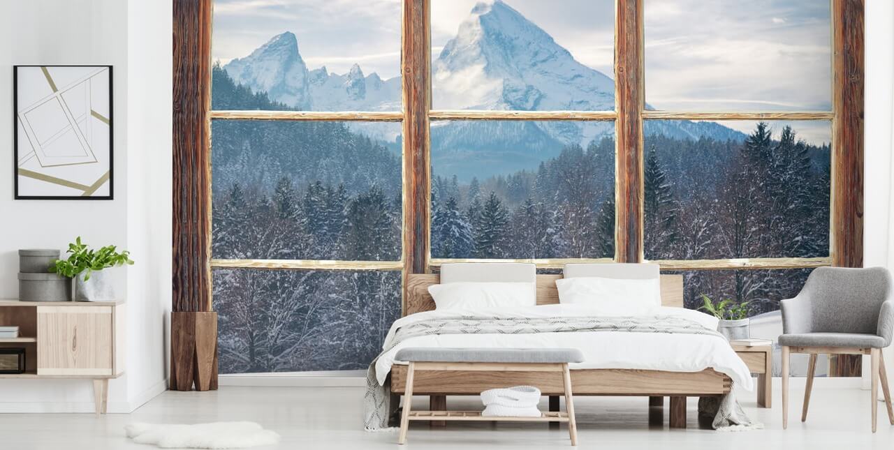 Snowy Mountain Window View Wallpaper Snowy Mountain Window View Wallpaper