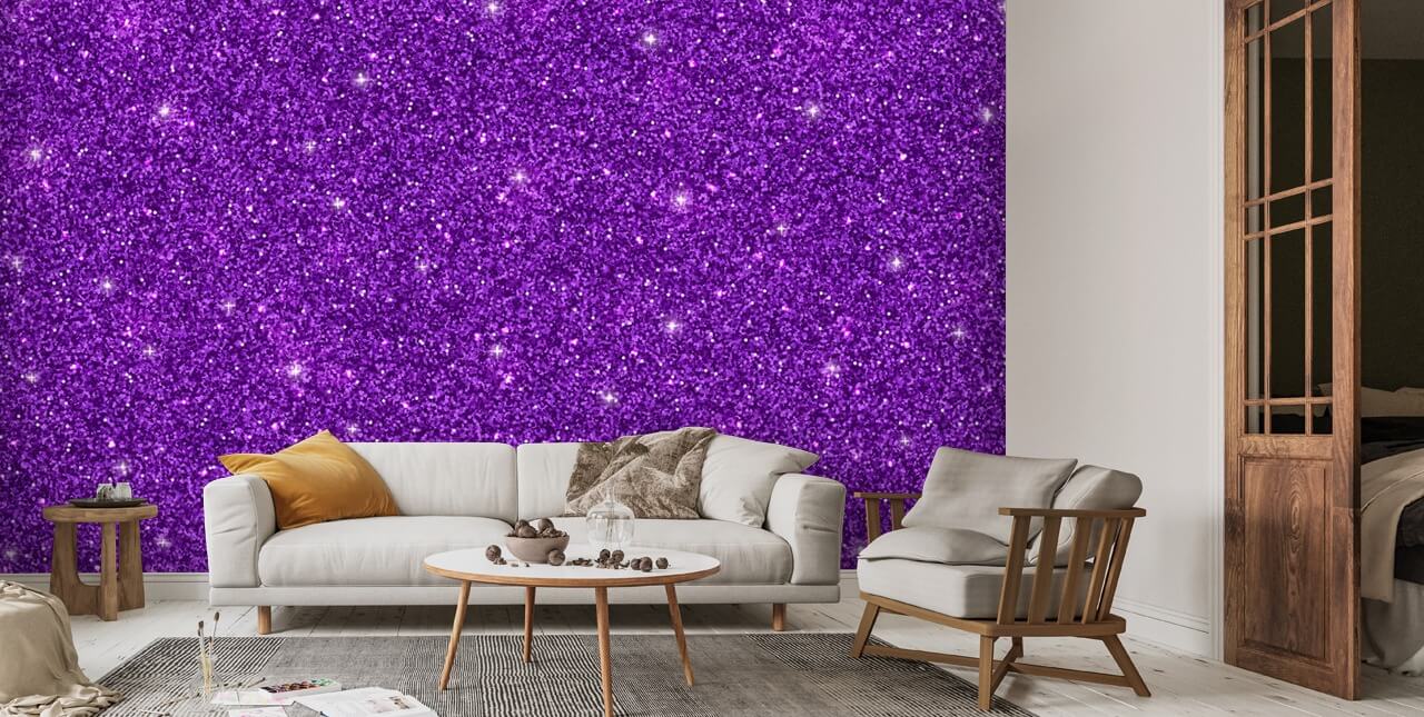 Stunning Purple, Silver, and Black Glitter Wallpaper, Premium Wall Murals