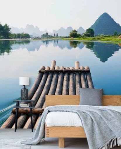 Bamboo Rafting on Li River Lake Wallpaper Bamboo Rafting on Li River Lake Wallpaper