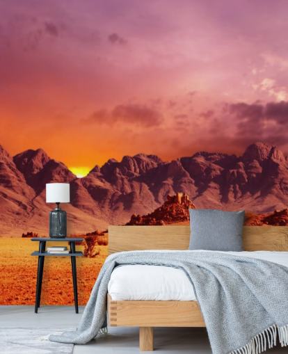 Rote Wüste und Berge Fototapete Rote Wüste und Berge Fototapete