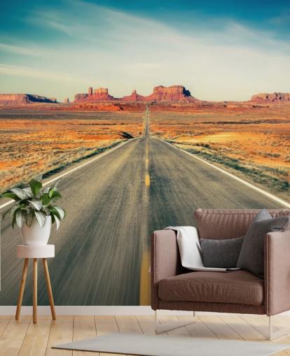 Highway in Desert Wallpaper Highway in Desert Wallpaper