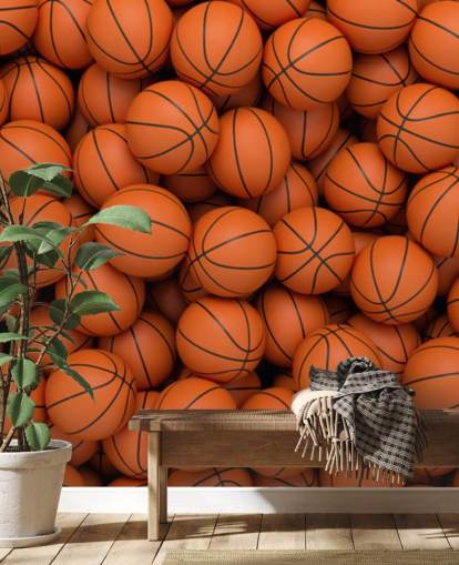 orange basketball wallpaper mural called Basketballs orange basketball wallpaper mural called Basketballs