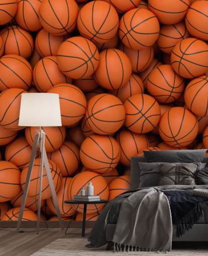 orange basketball wallpaper mural called Basketballs orange basketball wallpaper mural called Basketballs
