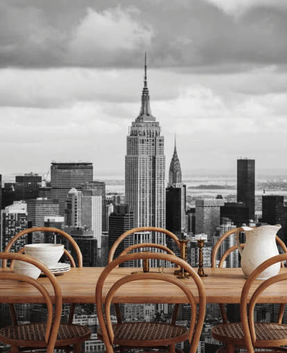 Sort og hvid New York Skyline Baggrund Sort og hvid New York Skyline Baggrund