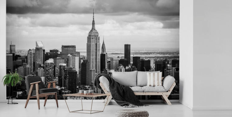 Svart og hvitt New York Skyline Bakgrunn