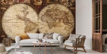 Mappa del mondo in stile vintage