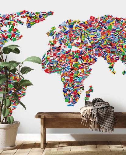 World Map Made from Flags Wallpaper World Map Made from Flags Wallpaper