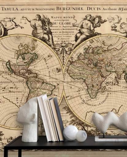 Papel de parede vintage do mapa mundial Papel de parede vintage do mapa mundial