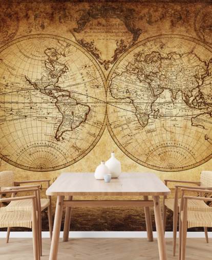 brown customizable world map wallpaper mural called 18th Century World Map for living room brown customizable world map wallpaper mural called 18th Century World Map for living room