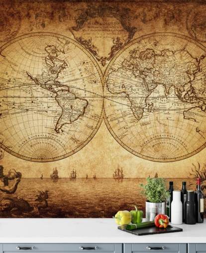 papier peint mural de carte du monde personnalisable marron appelé carte du monde du 18ème siècle pour salon papier peint mural de carte du monde personnalisable marron appelé carte du monde du 18ème siècle pour salon