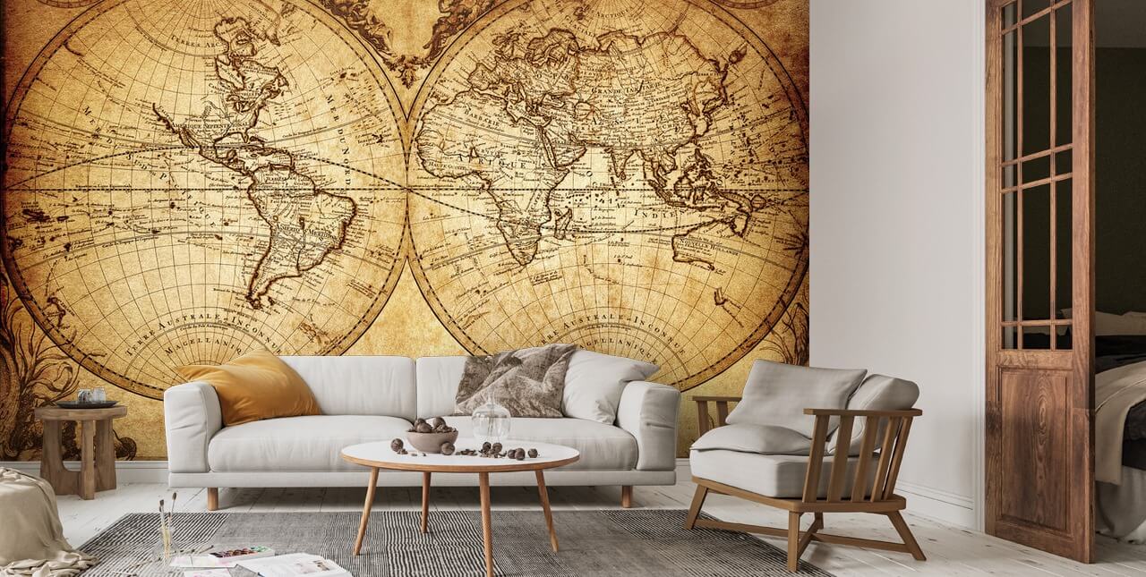 18th Century World Map Taustakuva | Wallsauce FI