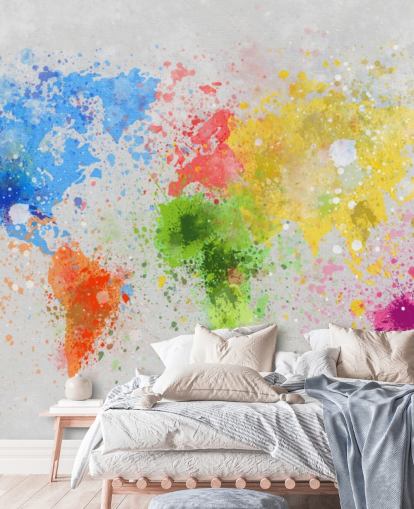 custom world map wallpaper mural called World Map Painting for offices and schools custom world map wallpaper mural called World Map Painting for offices and schools