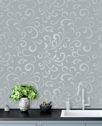 Silver Grey Swirl Pattern Wallpaper Silver Grey Swirl Pattern Wallpaper