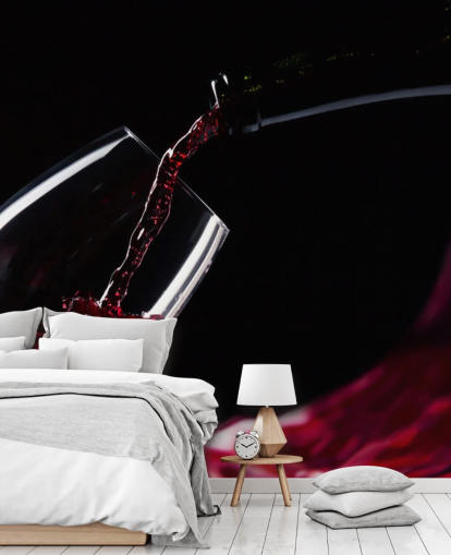 Papel pintado Vino tinto en vidrio Papel pintado Vino tinto en vidrio