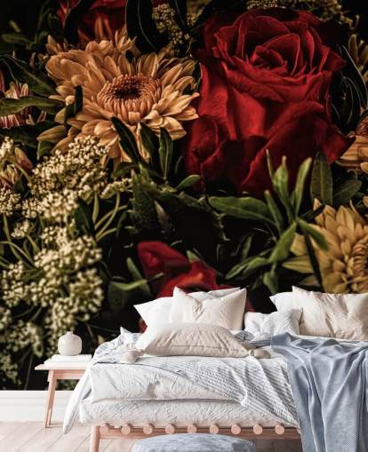 Papier Peint Fleurs et Roses à Fleurs Sombre Papier Peint Fleurs et Roses à Fleurs Sombre