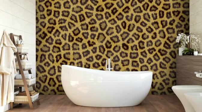 Decorazione murale con stampa leopardata