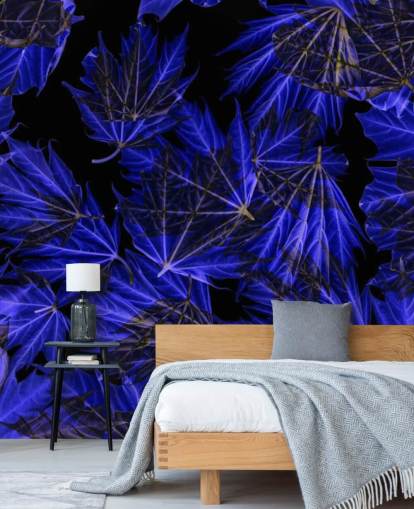 Mural de pared Hojas de arce azul Mural de pared Hojas de arce azul