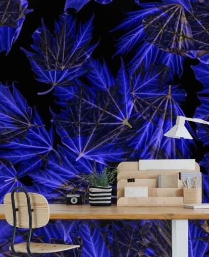 Blue Maple Leaves Wall Mural Blue Maple Leaves Wall Mural