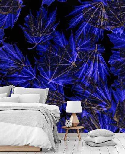 Decorazione murale con foglie d'acero blu Decorazione murale con foglie d'acero blu