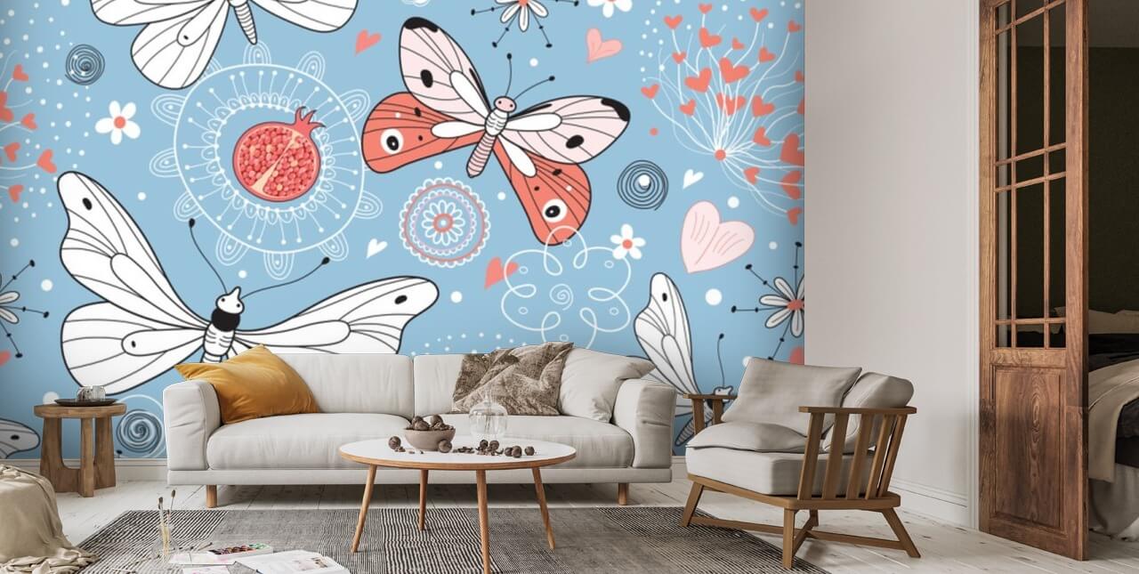 Butterflies Wallpaper Mural | Wallsauce US