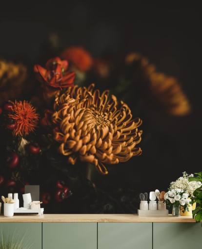 Orange and Burgundy Flowers Wallpaper Orange and Burgundy Flowers Wallpaper