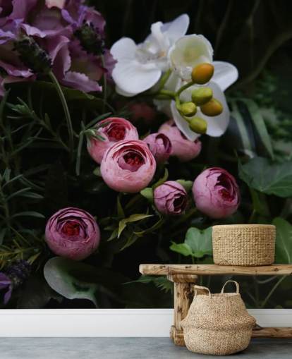 Romantic Bouquet on Dark Blackground Wallpaper Romantic Bouquet on Dark Blackground Wallpaper