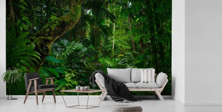 lommerrijke groene jungle behang
