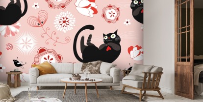 Colourful Cat Wall Mural  Animal Wallpaper  Ever Wallpaper UK