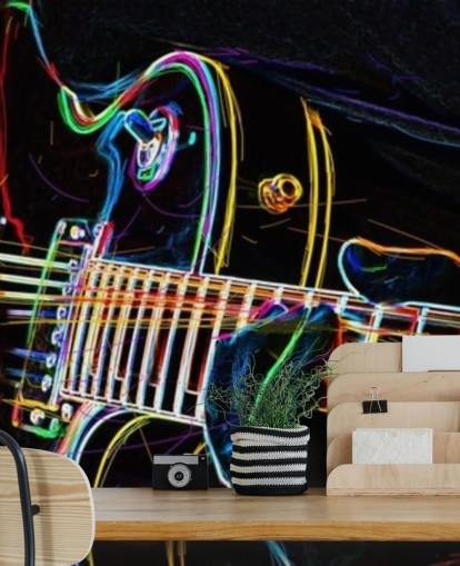 papel pintado guitarra oscura y colorida papel pintado guitarra oscura y colorida