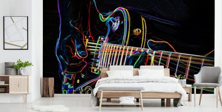 dark and colourful guitar wallpaper