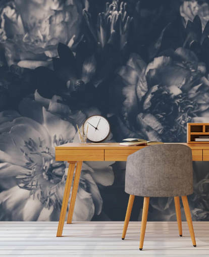 Sort og hvid Mørk Floral Baggrund Sort og hvid Mørk Floral Baggrund