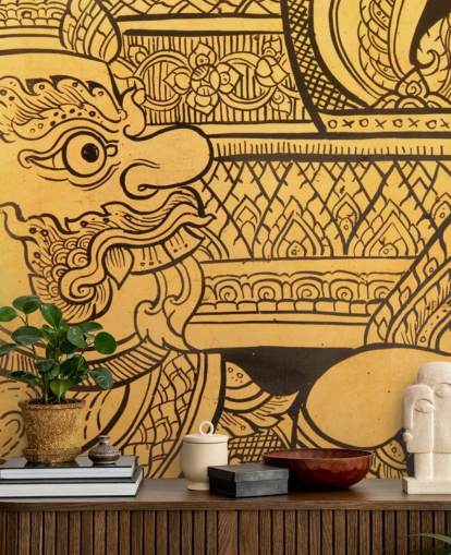 Perinteinen thaimaalaistyylinen maalaus seinämaalaus Perinteinen thaimaalaistyylinen maalaus seinämaalaus