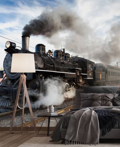 foggy black steam train wallpaper foggy black steam train wallpaper